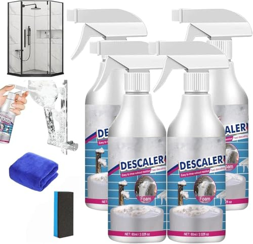 2025 New Badezimmer Entkalker Schaumspray Badezimmer Entkalker Kalkentferner Spray Mehrzweck-Schaumreiniger für Toilette/Glas/Waschbecken/Badewanne (4)