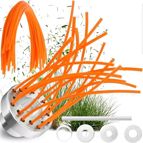 HUSHAX Spazzola Professionale Per Erbacce Per Decespugliatore In Nylon, Universale Alluminio Testine Decespugliatore, Foro Da 25,4 Mm, Accessorio Con Fili Di Nylon Da 32 Radici e Adattatore