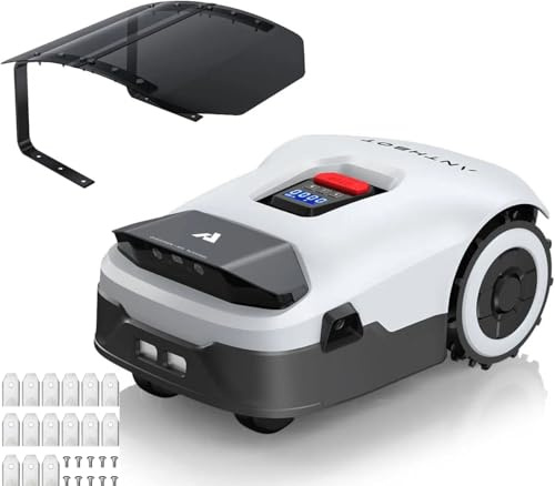 ANTHBOT Genie600 - Tondeuse Robot Automatique avec Garage 20 Lames pour 680 m², Coupe Silencieuse, Protection Antivol Et Anti-Pluie, Programmation Via Application Smartphone