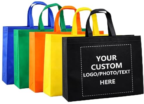 XSTZR Individuell Gestaltete Tragetaschen Im 20/50/100er-Pack, Personalisierte Tragetasche Mit Logo Und Text, Wasserdicht Und Wiederverwendbar, Einkaufstaschen Für Den Alltag