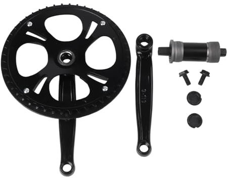 BEAZOOM Klappbare Fahrrad-Kurbelgarnitur, 48T, 170 mm, quadratisches Loch, Legierung, Kettenblatt mit Einzelschutz für Singlespeed oder variable Gänge