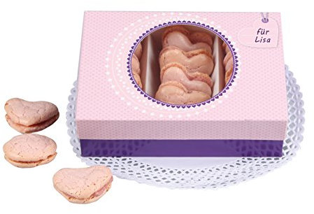 Dr.Oetker Present-Box (pour macarons et biscuits) Set de 2 17x12x6 cm en rose, tissu, rose/violet, 17 x 12 x 6 cm