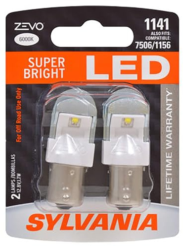 SYLVANIA - 1141 ZEVO LED White Bulb - Bright LED Bulb, Ideal for Daytime Running Lights (DRL) and Back-Up/Reverse Lights (Contains 2 Bulbs)