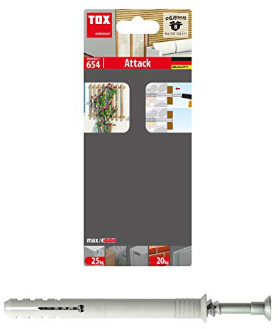 TOX 017702171 Taco Clavo Attack, Gris, 6x80 mm