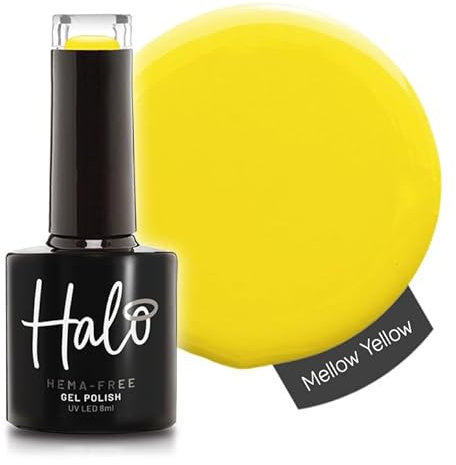 Halo Gel Polish 8ml - Mellow Yellow. UV/LED Gel Nail Polish, Long Lasting & Easy To Apply. Nail Art Colours For Manicure & Pedicure. Gel Polish For Professional & Home Use.