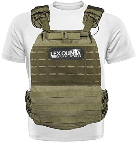Lex Quinta Gewichtsweste 7,5 kg - Oliv| Taktischer Plattenträger mit Gewichtsplatten für Sport und Fitness