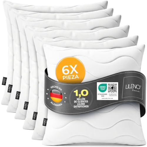 LILENO HOME Kissen 50x50 (6er Set) – 95 °C waschbar, Ökotex 100 | Allergiker Kopfkissen 50x50 für idealen Schlaf – Schlafkissen, Bettkissen, Polster, Pillow