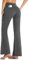 MOVE BEYOND Buttery Soft Women's Bootcut Yoga Pants with 4 Pockets Tummy Control Workout Bootleg Work Pants, Grey, M