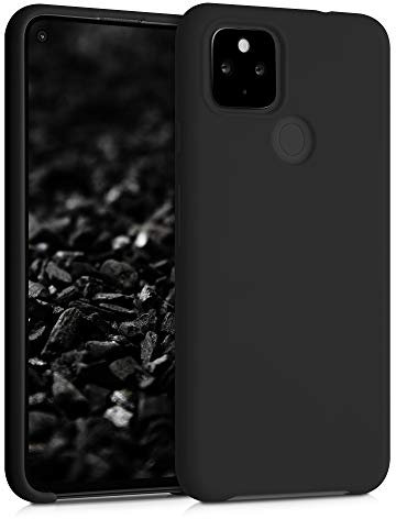 kwmobile Hülle kompatibel mit Google Pixel 4a 5G Hülle - Silikon Handy Case - Handyhülle weiche Oberfläche - kabelloses Laden - Schwarz