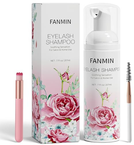 Wimpernverlängerungs-Shampoo & Bürste + Mascara-Zauberstab, Wimpern-Shampoo, schäumender Reiniger für professionelle Salons und häusliche Pflege, Waschen für Extensions und natürliche Wimpern 207ml