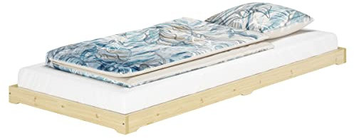 Erst-Holz®Studentenbett Futon Bodenbett extra niedriges Unterschiebbett 90x190 Fichte Tanne geölt V-60.47-09-190ohne Zubehör