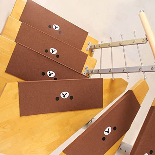 JYMYGS 21 x 55CM Stufenmatten innen 5 stück Antirutschstreifen Treppe Set, treppenstufen matten rechteckig selbstklebend zuschneidbar, Treppenteppich für Kinder, Älteste und Haustiere, Braun
