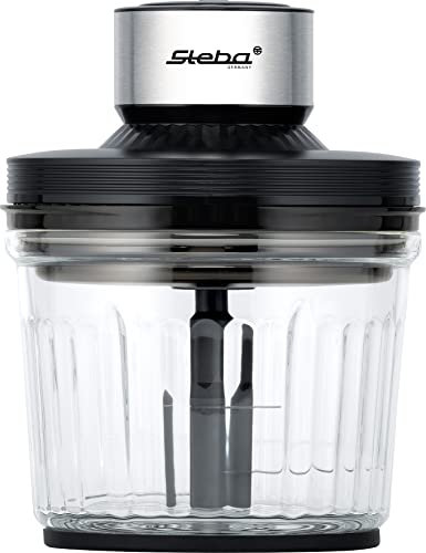Steba Multi-Zerkleinerer MG 400 mit Glasbehälter, Volumen 2L, 4 hochwertige Edelstahlmesser, 2 Geschwindigkeitsstufen, rutschfeste Gummifüße, Spülmaschinengeeignete Teile, inkl. Schlagscheibe, 400W