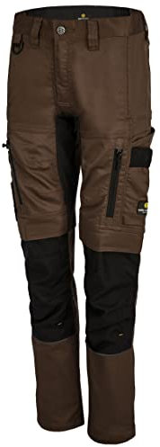Hans Schäfer Workwear HSW Smart – Lange Arbeitshose für Damen – Modische Cargo-Bundhose mit Knietaschen und Cordura-Verstärkung, Stretch-Slim-Fit – Braun, 40