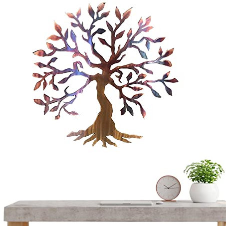 A/R Wandskulptur aus Metall für den Innenbereich - Metall-Wandkunst-Baum-Dekoration, Wohnzimmer, Schlafzimmer, Esszimmer, Wanddekorationen | Moderne Eisenbaum-Wanddekoration, Außen
