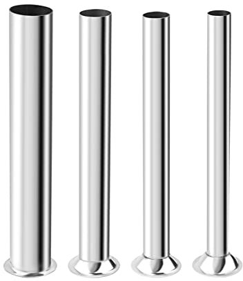 Hoypeyfiy Stainless Steel Sausage Stuffing Tubes, 4 Sizes Meat Grinder Sausage Stuffer Funnels Replacement for LEM 606,606SS,1606,1606SS Sausage Stuffers