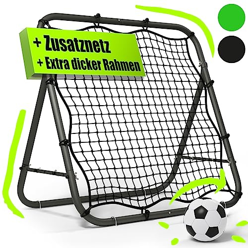 BENTSON Rebounder för fotboll barn och proffs I Inkl. ersättningsnät I robust ram I Även för boll, volleyboll och basket I backstudsvägg, prellvägg, fotboll I matt-svart I 100 x 100 cm