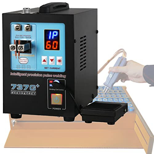 737G+ Pulse Spot Welder,0.35mm Battery Spot Welder Battery Spot Welder and Soldering Station Portable Pulse Welding Machine, for Welding Lithium-Ion Battery Pack110V-220V