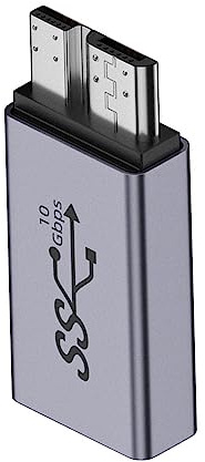 NFHK USB-C USB 3.1 Type A Female to Micro USB 3.0 Male Data Adapter 10Gbps Data Power for Laptop SSD Disk