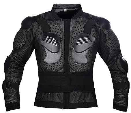 YuanDiann Chaqueta protectora para moto, chaqueta protectora para moto, skate, esquí, bicicleta, motocross, carreras, Negro , S