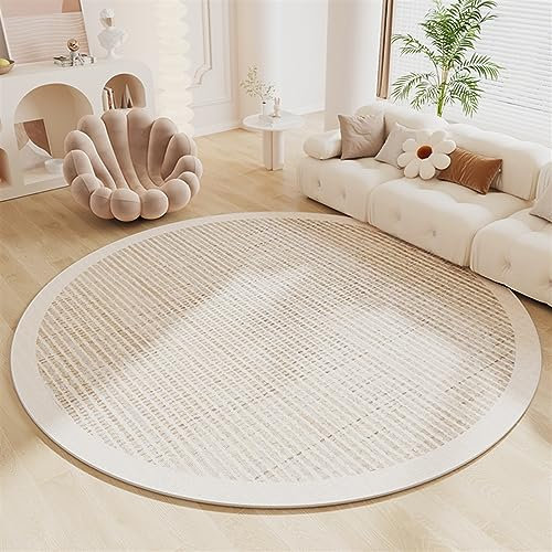 Liveinu Bodenschutzmatte für Hartböden,Bürostuhl Unterlage,Runden Schreibtischstuhl Unterlage,rutschfeste Schutzmatte Bürostuhl für Parkett Laminat Vinylboden Fliesenboden, Beige, 120x120cm