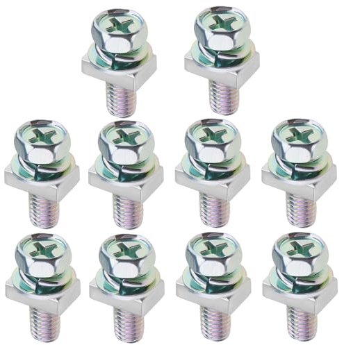The Lord of the Tools 10-teiliges Motorrad Batterie Schrauben Muttern Set, Karbonstahl, Batterieklemme, M5 X 14 Mm, Schrauben Und Vierkantmuttern für Motorrad, ATV, Roller, DIY-Projekte, Reparaturen