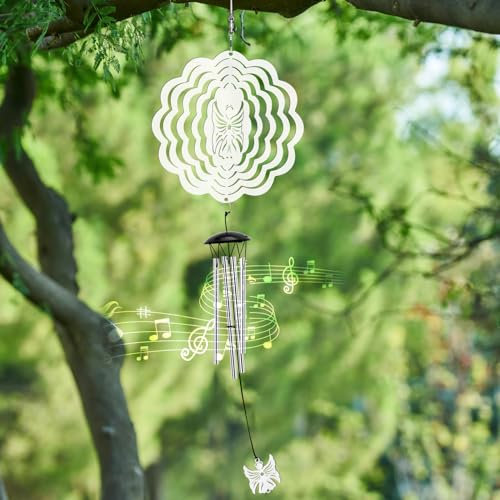 Windspiel mit Engel, stark reflektierend, Outdoor-Gartendekoration, Windspiel, Geschenke für Frauen, Mutter, Ruhestand, Lehrer, Eltern, Geburtstag, Gedenkgeschenk für Garten, Veranda, Terrasse,