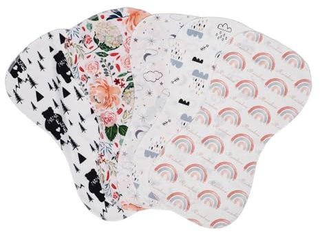 VICASKY 5stücke Baumwoll-burp Cloths Für Doppelseitige Spucktücher Hypoallergen Und Maschinenwaschbar Für Neugeborene Und Kleinkinder Farbe Zufällig