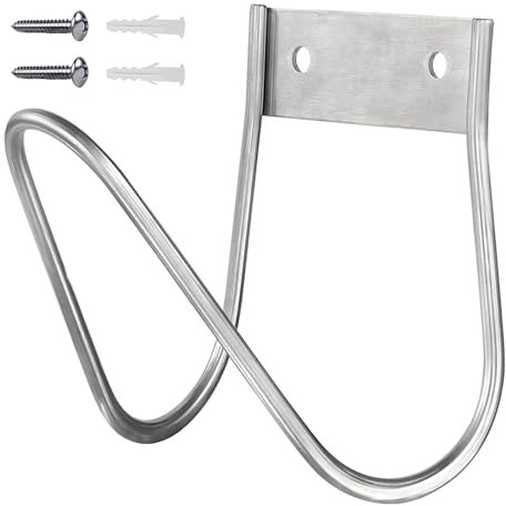 Gancio per tubo da giardino, piccolo supporto da parete in acciaio inox, con viti, supporto per tubo, montaggio a parete, gancio, supporto per tubo da giardino per la terrazza, supporto per tubo di
