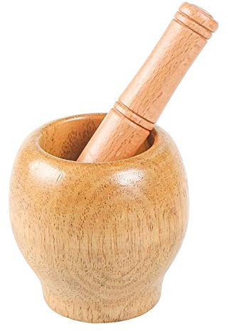 Broyeur en bois massif, broyeur à ail, purée de boues d'ail, manuel domestique, bol à mortier en bois