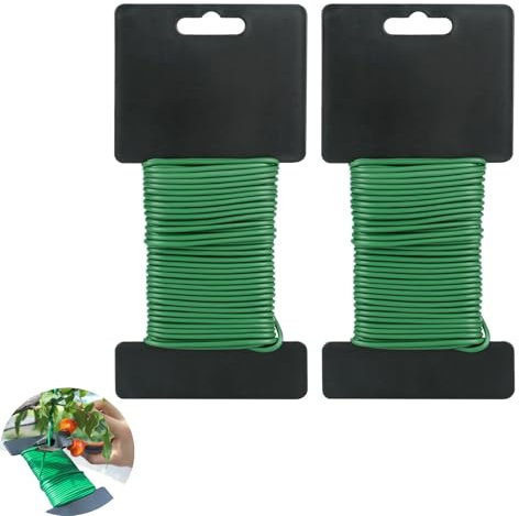 Molyorch 2.5mm 20M Fil de Jardin, Liens de Jardinage pour Plantes, Attache Plantes Souple pour Plantes, Fleurs, Légumes et Vignobles, Flexible avec âme en Acier