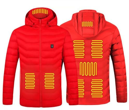 Yahbrra Beheizbare Jacke Winter Warme Unisex: Herren Damen Winter 8 Zone 3 Heizstufen Beheizte Jacke USB Lade für Outdoor Motorrad Wandern