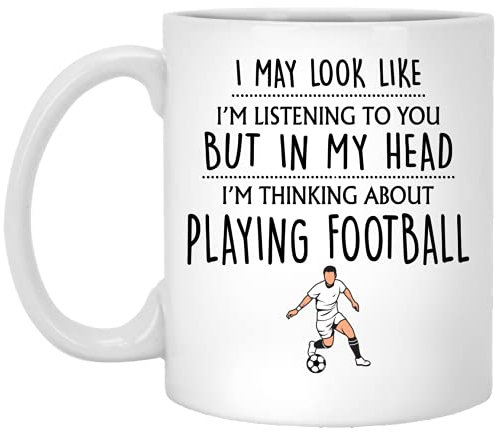 Coffee Mug Football Football Funny Football for Footballing for Footballers Playing Football Tea Cup Funny Personalised Mug Safe Ceramic Cup for Office Kitchen Accessories Anyone 330ML