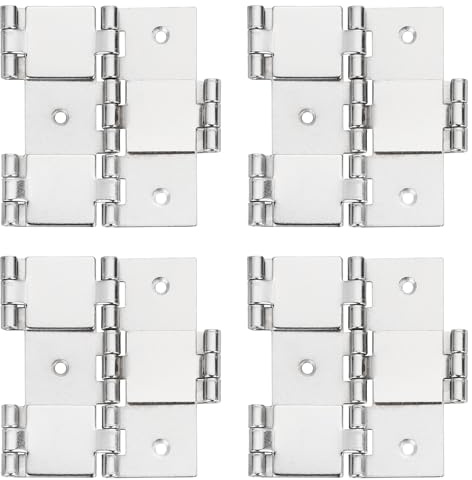 sourcing map Double Acting Hinges Folding Screen, 4Pcs 2.99 Double Swing Hinges Retro Style 270 Degree Rotation Screen Door Hinges, Pure White