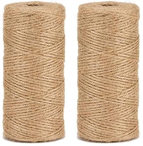 La cordeline Ficelle Jute Naturel Ø1.5mm ±100m pour Le Jardinage, Bricolage, activités manuelles BJN100, Naturelle (Lot de 2)
