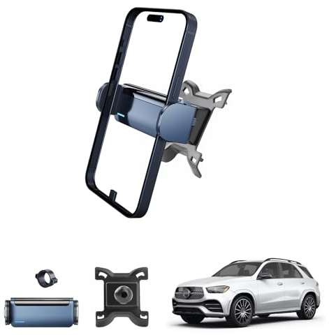 Coleya Soporte Móvil Coche Compatible con Mercedes Benz GLE/GLS 2020-2024, GL Accesorios Soporte para Teléfonos Móviles Eléctricos, Rotación de 360°, Compatible con Todos Smartphones 4-7