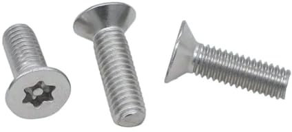 304 Edelstahl Torx M3 M4 M5 M6 Sechslappen-Flachkopf-Stiftschraube, 10 Stück, M4x12mm