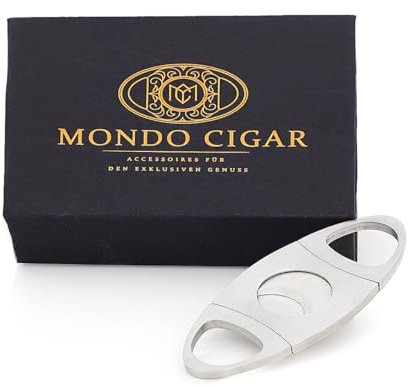 Cigarrskärare rostfritt stål Silver Blade, matt krom, fräs med dubbelblad, inkl. ädel förpackning