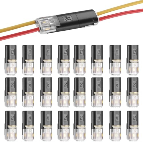 24 STK Auto Stecker 2 Polig, Kabel Steckverbinder 2 Polig, Steckverbindung Kabelverbinder, Wasserdichte Kabelstecker, 18-24AWG Draht Steckverbinder 12V für 18-22 AWG Kabel Crimps