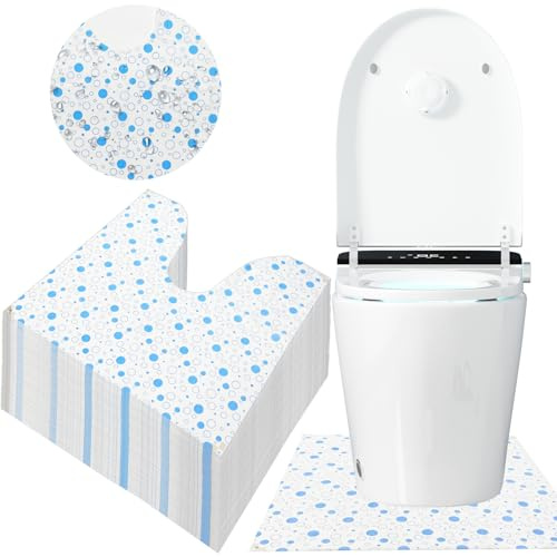 YumSur Disposable Toilet Mat U-Shape, 50-Pack – Waterproof & Non-Slip | U-shaped disposable mats, 24x24. Waterproof, non-slip, leak-proof. Floor protection for potty training & elderly care