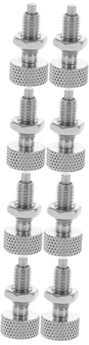 Vaguelly 4 Set Manopole Zigrinate Stantuffo A Molla Stantuffo Indice Perni A Sgancio Rapido Con Impugnatura Zigrinata Pistoni Indicizzatori Acciaio Inossidabile Silver 2 Pezzi*4