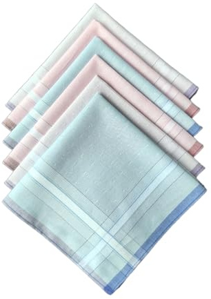 Pañuelo liso de tela, toalla para AllAge Big Bandanas, toalla facial para mujeres y hombres, toalla de limpieza para el sudor, bolsillo cuadrado, 6 unidades