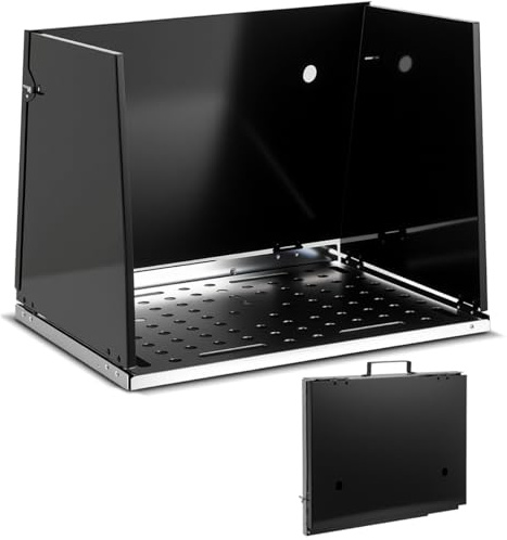 TANGZON Folding Workbench, Galvanized Metal Welding Table with Perforated Panel, 8 Tool Slots & 1.5CM Fixture Holes, Portable Lightweight Work Table for Workshop and DIY Tasks