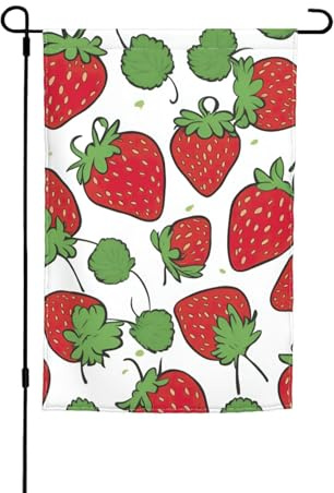 Estampado de fresa, versátil y elegante, bandera de jardín para todas las estaciones, decoración de patio al aire última intervensión, porches y jardines