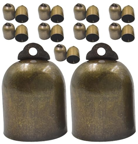 Uonlytech 20 campanellini in Bronzo Vintage, Piccole Campane in Ottone, Decorazioni da Appendere all'albero di Natale, per campanelli eolici, Decorazioni per Matrimoni, bomboniere Fai da Te