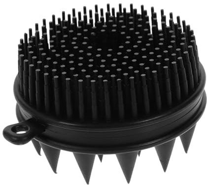 VALICLUD Silicone Bath Scrubber for Shower Gel Holder Soft Body and Scalp Massage Brush for Gentle Exfoliation and Dead Skin Removal Portable Bath Tool in Black