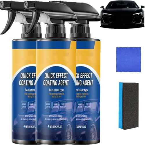 Rivestimento avanzato ad azione rapida per auto, spray di rivestimento per veicoli, spray per rivestimento ad azione rapida, per auto, per tutte le auto. (3 pezzi)