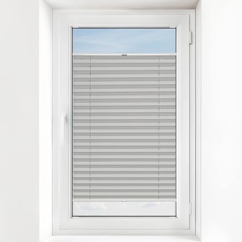 Estika Plissee Mit Bohren Breite 30-129 cm Höhe 50-149 cm Verdunkelungsrollo – 100% Verdunkelung, Sonnenschutz, Sichtschutz – hochwertig & langlebig