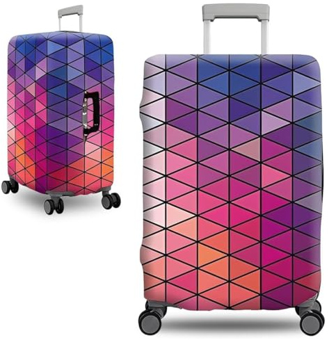 COYUN 1Pcs KofferschutzhüLle KofferhüLle Elastische Kofferschutz, KofferüBerzug SchutzhüLle SchonbezüGe,Luggage Cover für Koffer Waschbar Suitcase Cover Kratzfest Kofferbezug(S,Gemustert-Geometrisch)