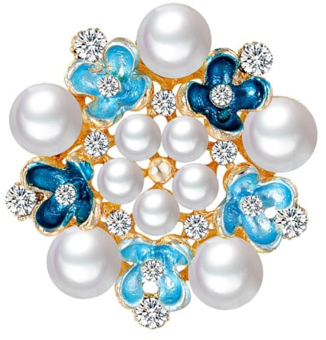IMIKEYA Elegante Damen Perlenbrosche mit Strass und Legierung Modische Ansteckblume für Kleidung und Hemden Accessoire für Hochzeiten und Partys